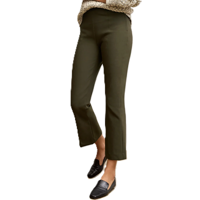 woman wears crop flare pants with work outfit