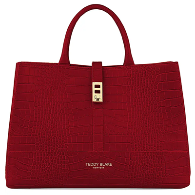 red 15" work tote bag