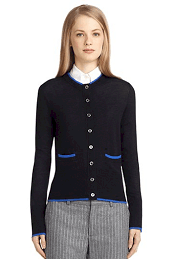 navy cardigan