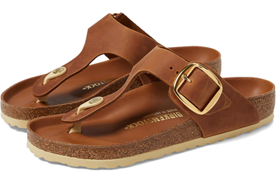 comfortable shoe to walk for miles in: a Birkenstock sandal