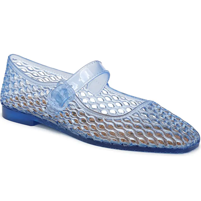 blue jelly mary jane flat