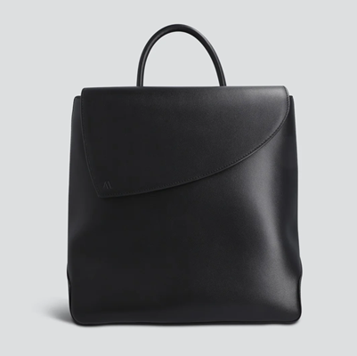 black leather backpack