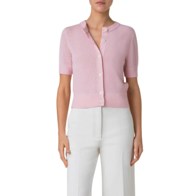 short-sleeved sweater in pink