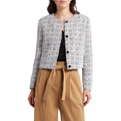 houndstooth tweed lady jacket