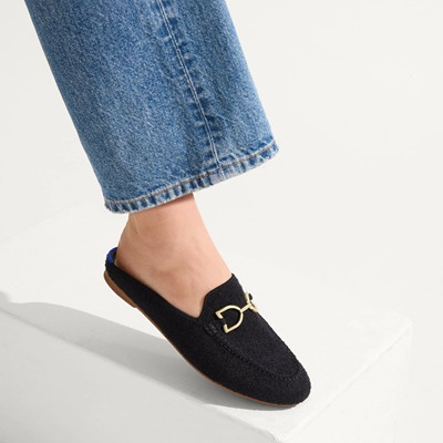 black loafer mule