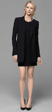 long jacket with short dress from Theory