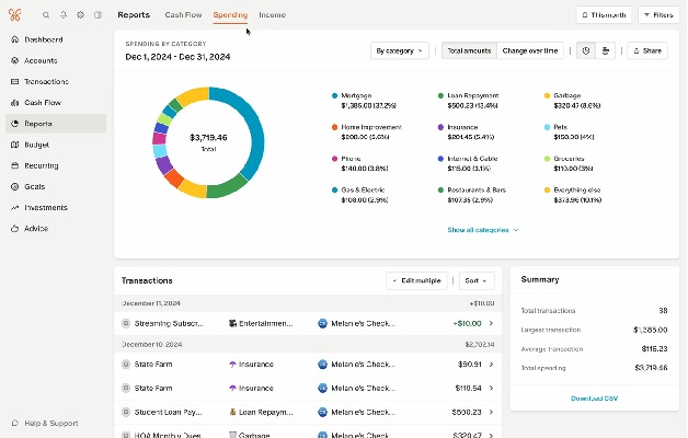 A screenshot of Monarch Money