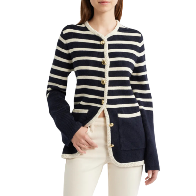 cardigan jacket with stripes