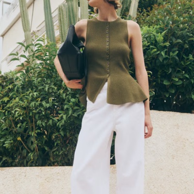 Frugal Friday’s Workwear Report: Rib-Knit Peplum Sleeveless High