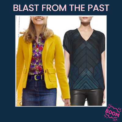 graphic reads BLAST FROM THE PAST and features 2 items we previously suggested people should wear to work on July 29
