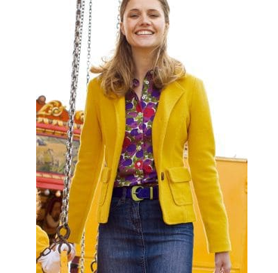 woman in yellow blazer