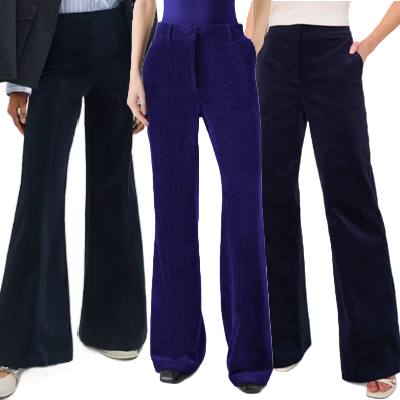 collage of some of the best corduroys for work outfits