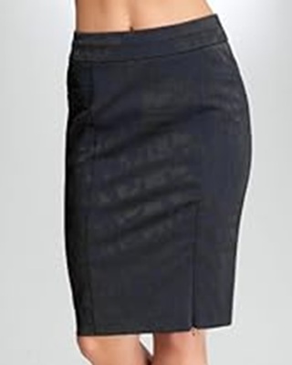 black jacquard pencil skirt