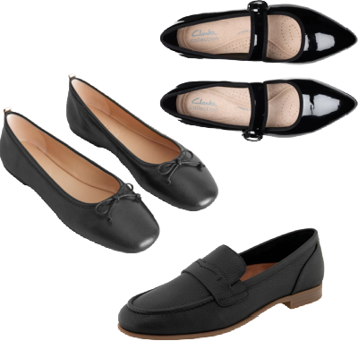 collage of some of the best extremely comfortable business casual shoes