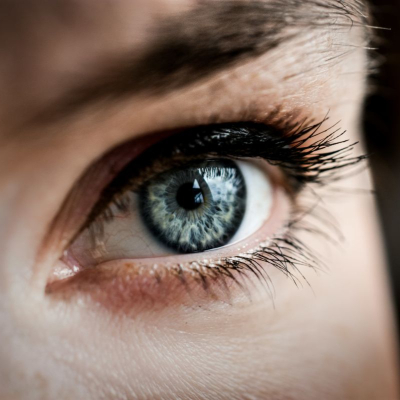 close up of woman's eye