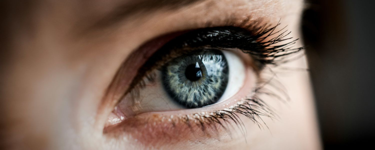 close up of woman's eye