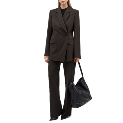 brown suit
