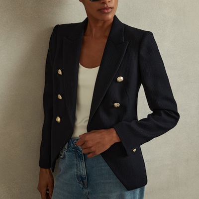 Wednesday’s Workwear Report: Tailored-Fit Textured Double-Breasted Blazer