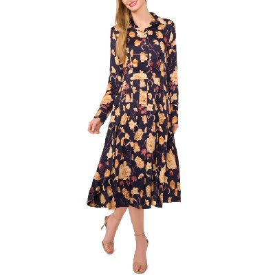 Tuesday’s Workwear Report: Floral Lengthy-Sleeve Midi Shirtdress