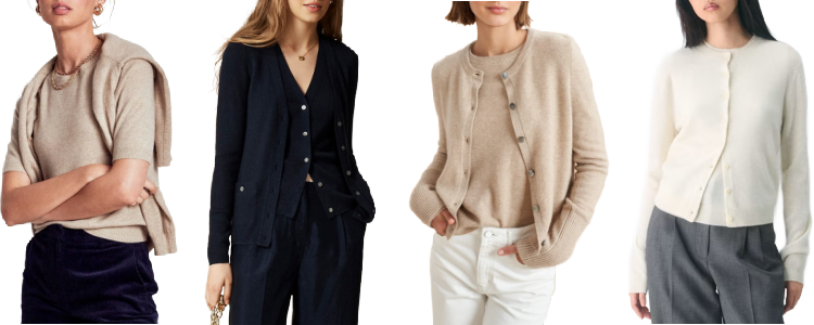 collage of some of the best sweater sets that look professional and for the office