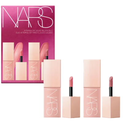 two NARS liquid blush containers, one in Orgasm and one in Dolce Vita