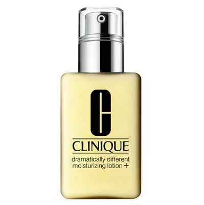 bottle of yellow lotion, CLINIQUE's Dramatically Different Moisturizing Lotion +