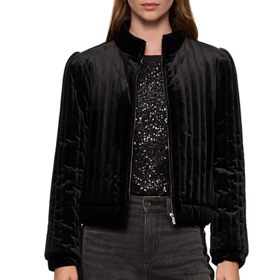 black velvet quilted jacket