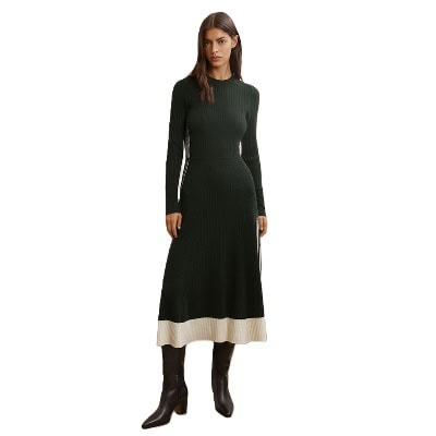 Tuesday's Workwear Report: Aria Wool-Blend Stripe-Detail Knit Dress