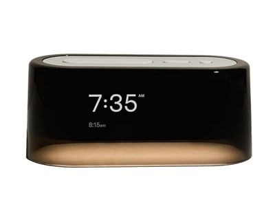 A black alarm clocks with gray top