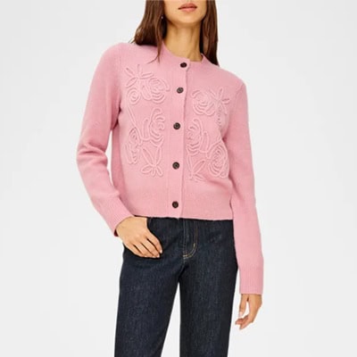 Tuesday’s Workwear Report: Coralee Rosette Alpaca-Blend Cardigan