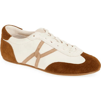 cream and brown sneaker