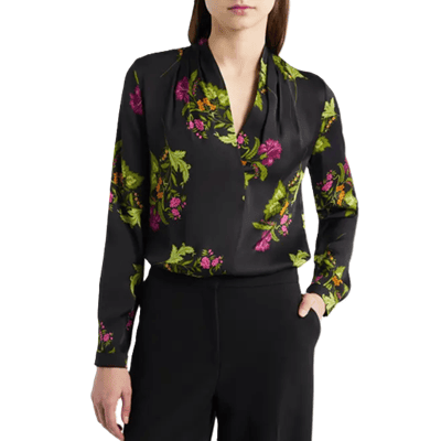 Kobi Halperin stretch silk popover blouse in Spring 2026 patterns and colors