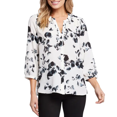 NYDJ popover blouse in Spring 2026 patterns and colors