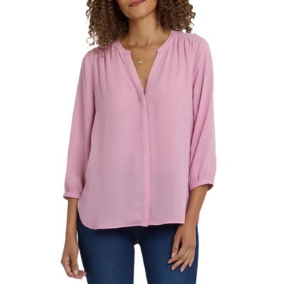 NYDJ popover blouse in Spring 2026 patterns and colors