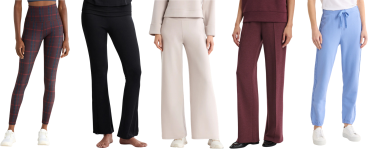 collage of 5 lounge pants