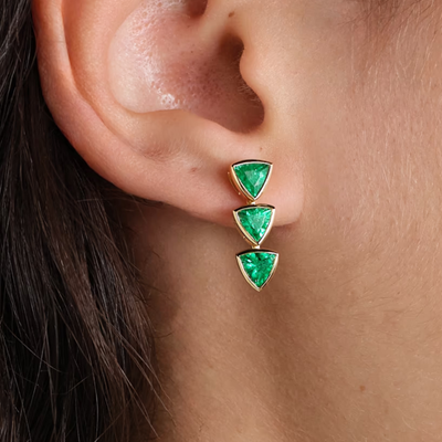 green emerald drop earrings