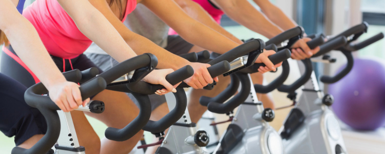 several people on spinning bikes