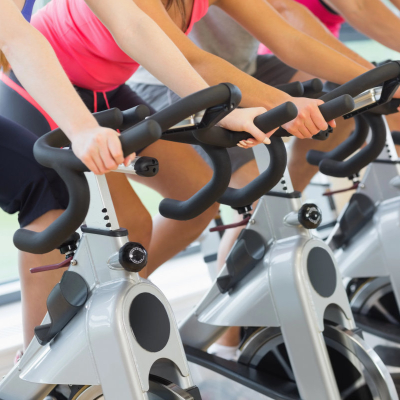 several people on spinning bikes
