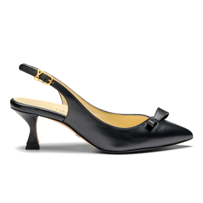 black slingback with bow detail