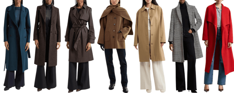 collage of coats in the Nordstrom Anniversary Sale