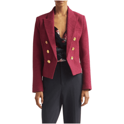 burgundy cropped jacket