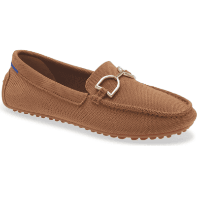 brown driving loafer