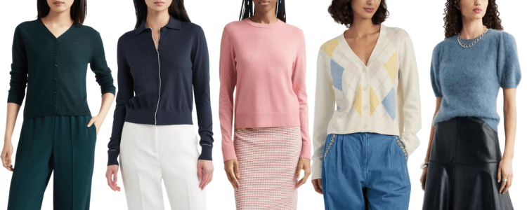 collage of sweaters in the Nordstrom Anniversary Sale