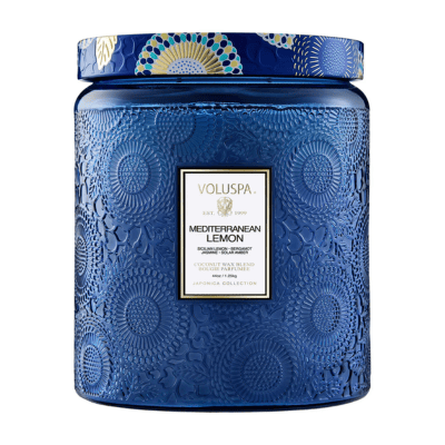 blue Mediterranean lemon candle