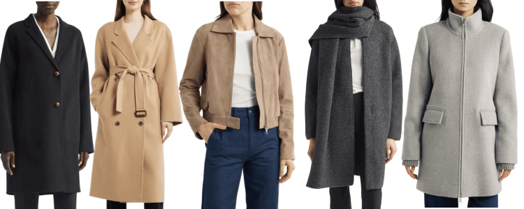 collage of coats in the Nordstrom Anniversary Sale