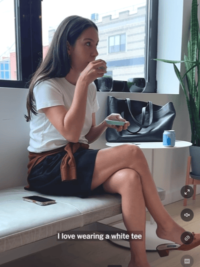 screenshot from NYT video on "how to elevate a basic white tee"