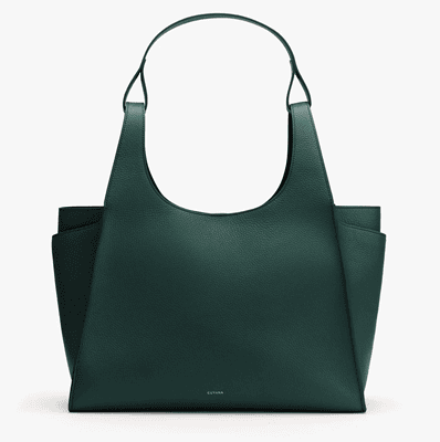 green Cuyana Double Loop Satchel
