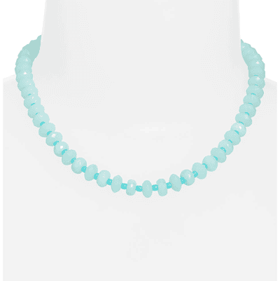 pale blue chunky beaded necklace